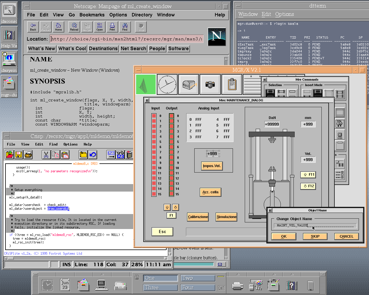 MGR within an X window